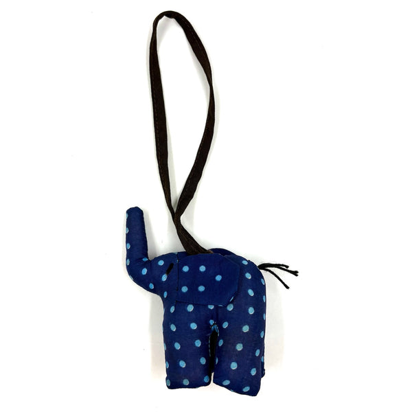 アニマルドール・チャーム・ゾウ  - ネイビードット -