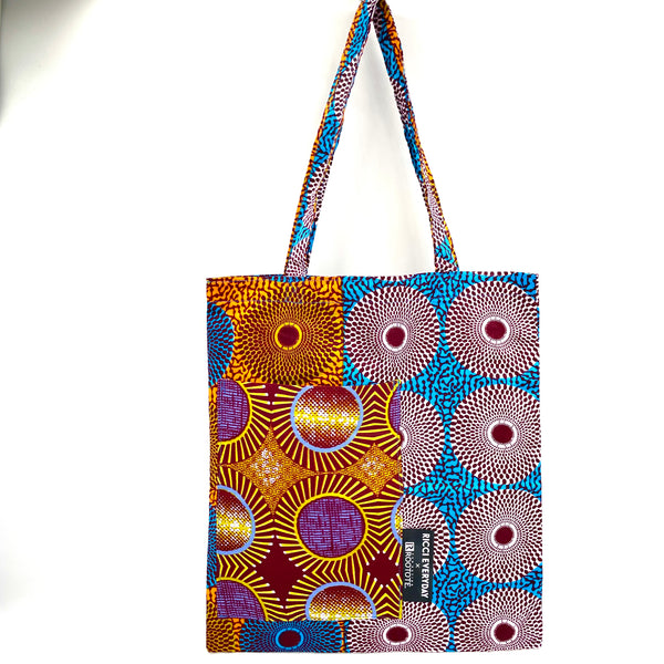 エコ -  -RICCI EVERYDAY x ROOTOTE　アフリカントート - アイ・ブルーオレンジホワイト＆オレンジブルー＆太陽の街・オレンジ -