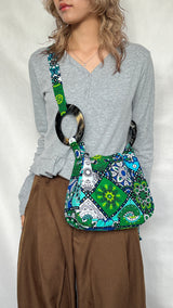 プリント・バルーンバッグ - 幾何学・森の万華鏡 -