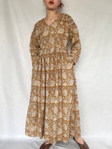 No.48【saruche】ショルダーパッチカシュクールワンピース - マスタード -