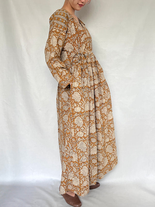 No.48【saruche】ショルダーパッチカシュクールワンピース - マスタード -