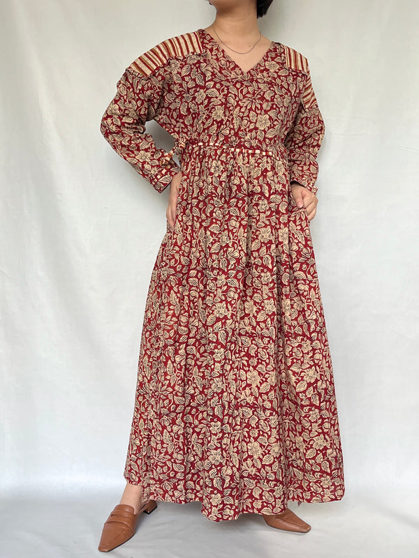 No.49【saruche】ショルダーパッチカシュクールワンピース - レッド -