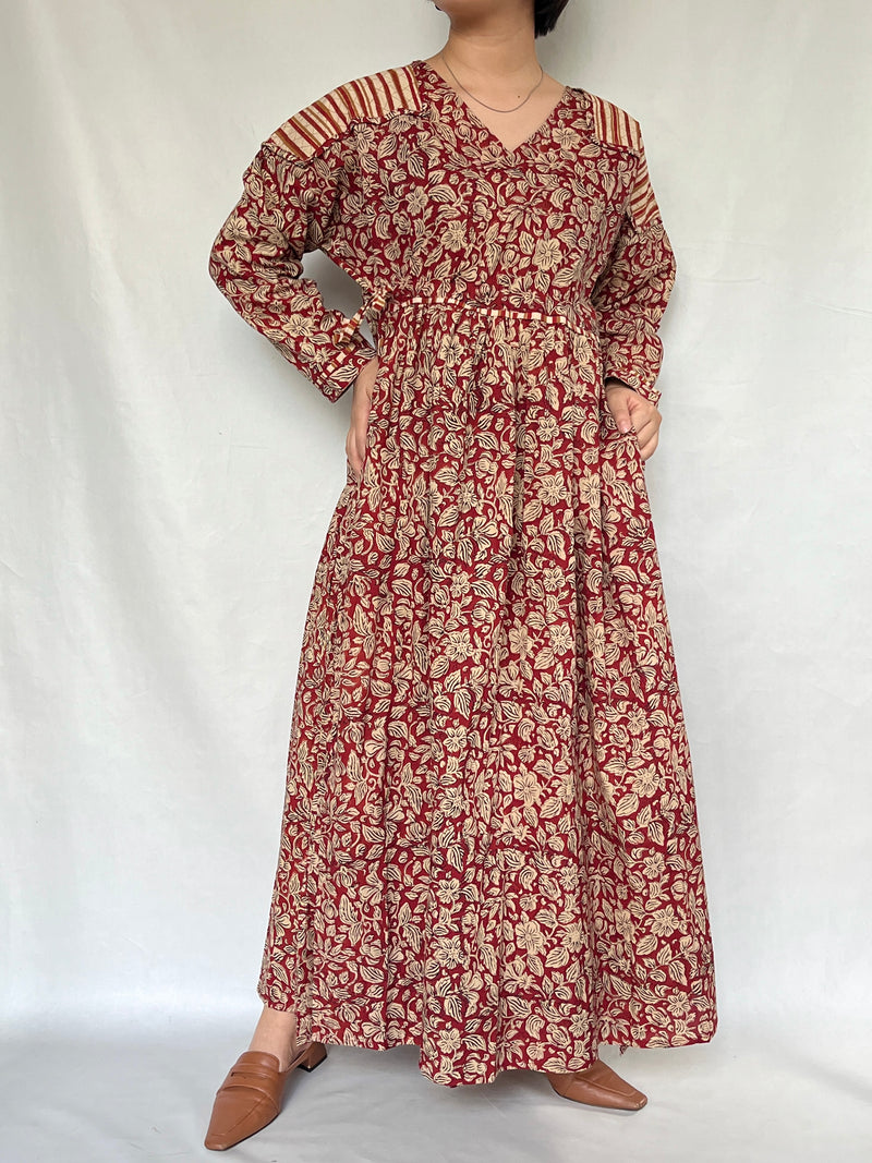 No.49【saruche】ショルダーパッチカシュクールワンピース - レッド -