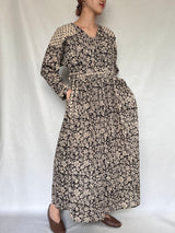 No.46【saruche】ショルダーパッチカシュクールワンピース - ブラック -