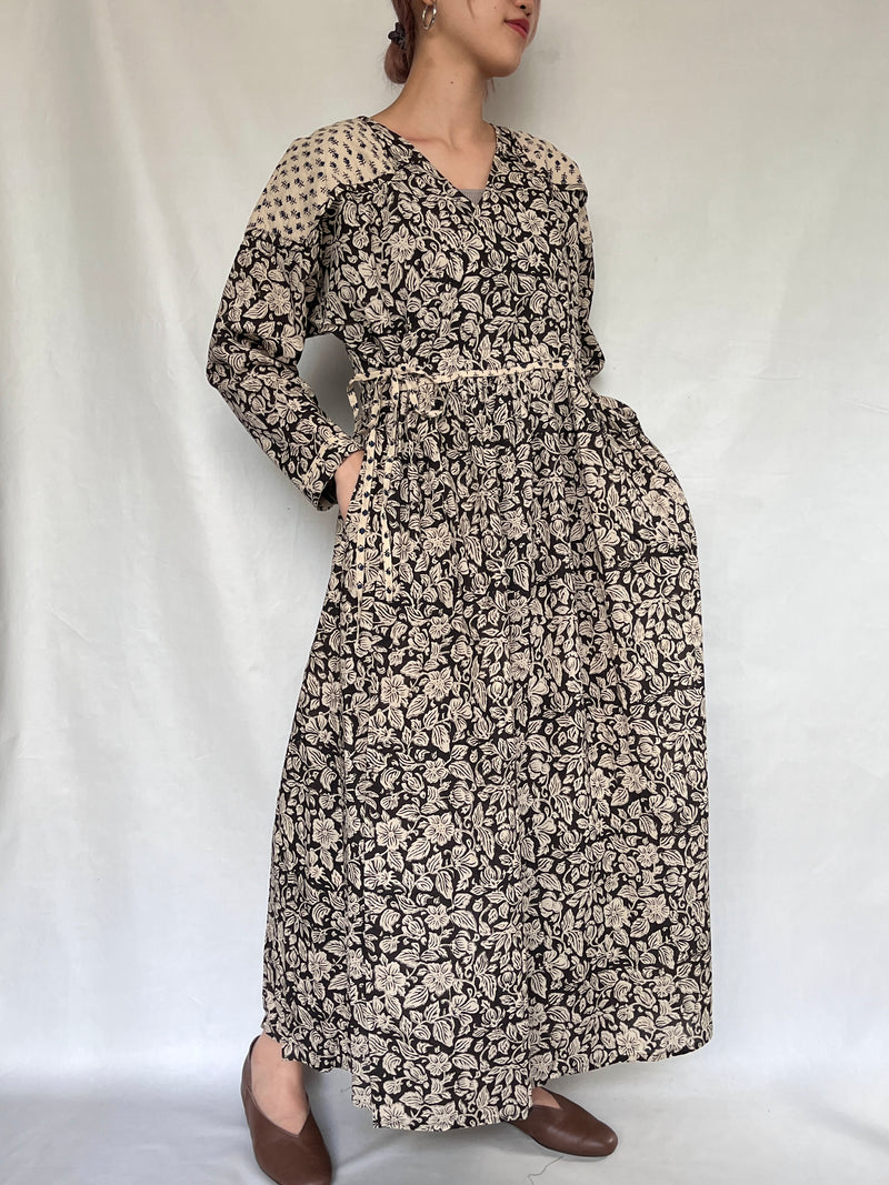 No.46【saruche】ショルダーパッチカシュクールワンピース - ブラック -