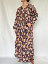 No.47【saruche】ショルダーパッチカシュクールワンピース - ブラウン -