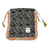 【saruche】ショッパーバッグM - トライバル・ブラック -