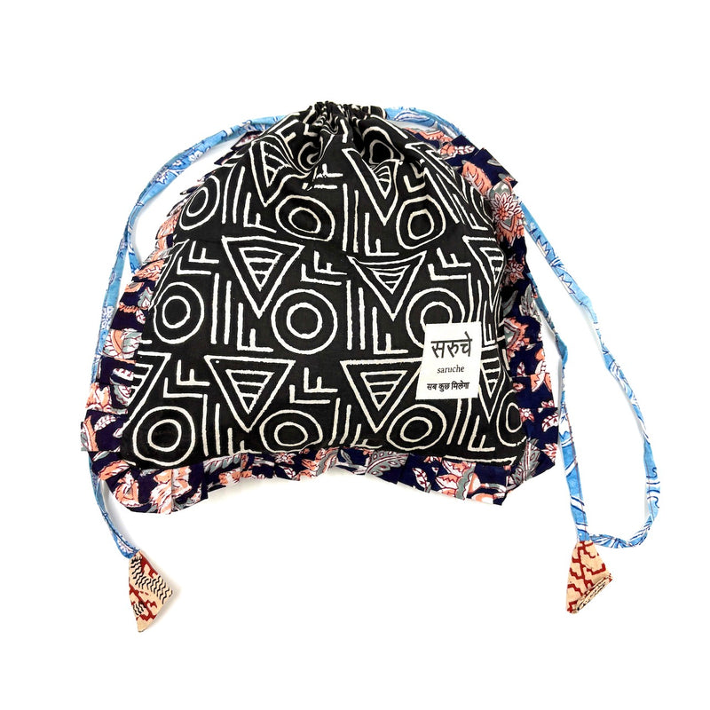 【saruche】ショッパーバッグM - トライバル・ブラック -