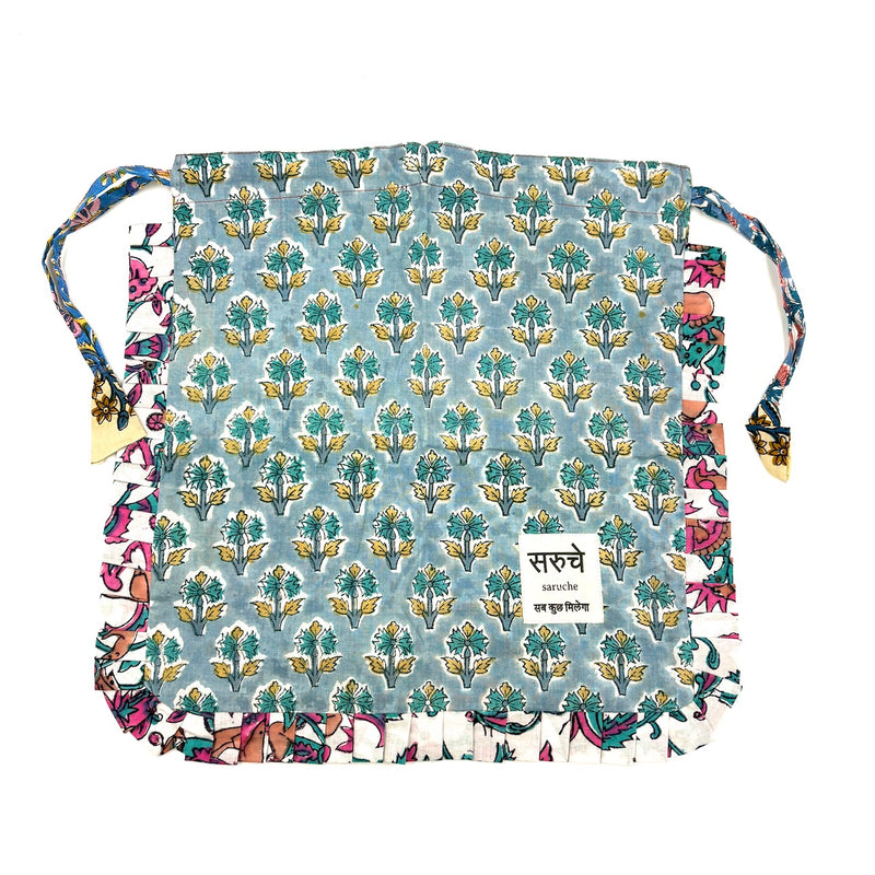 【saruche】ショッパーバッグM - ブルー・ブルーム -