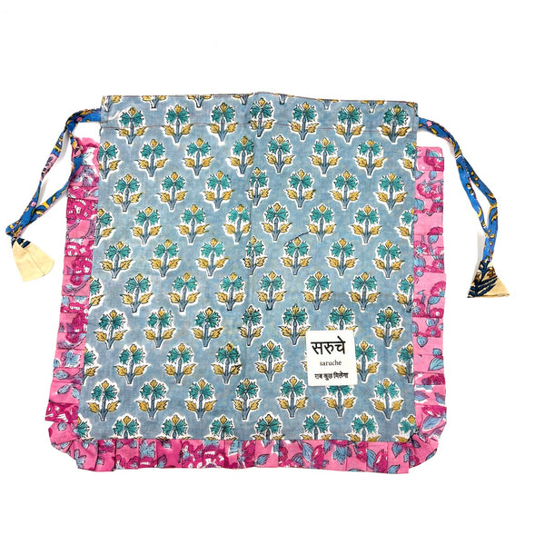 【saruche】ショッパーバッグM - ブルー・ブルーム -