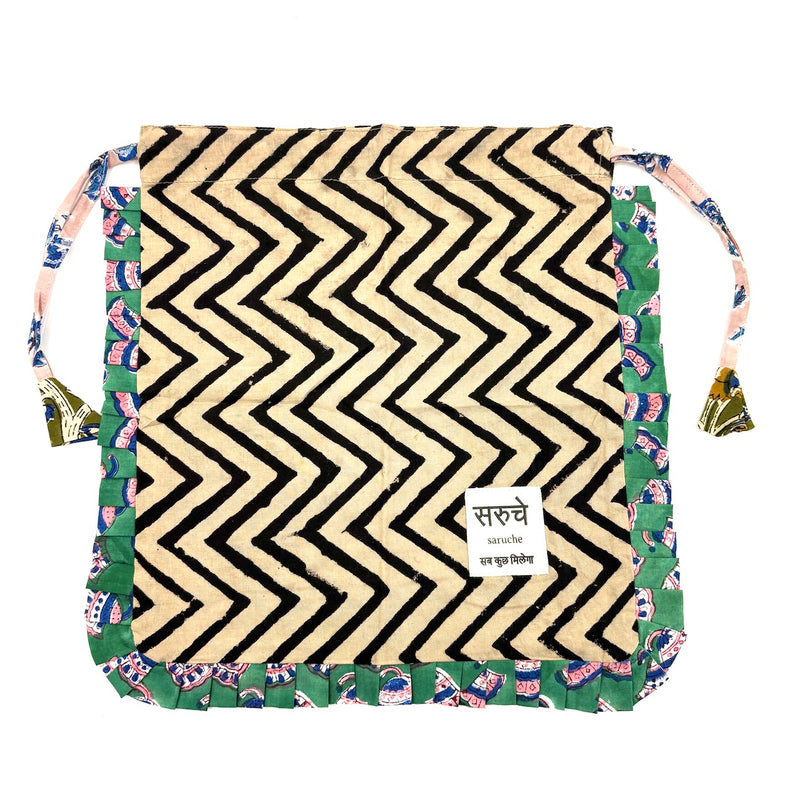 【saruche】ショッパーバッグM - ジグベージュ -