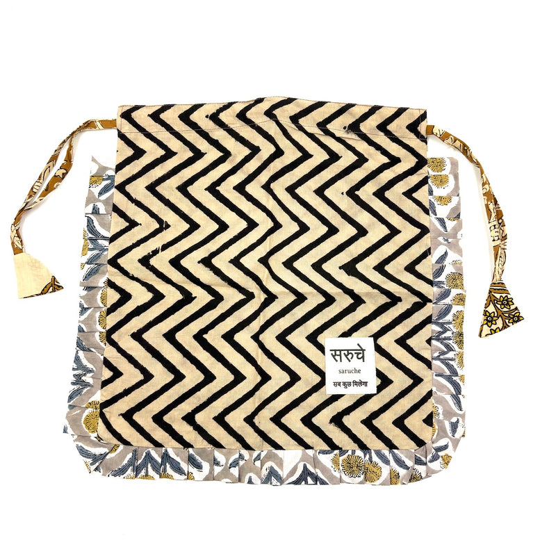 【saruche】ショッパーバッグM - ジグベージュ -