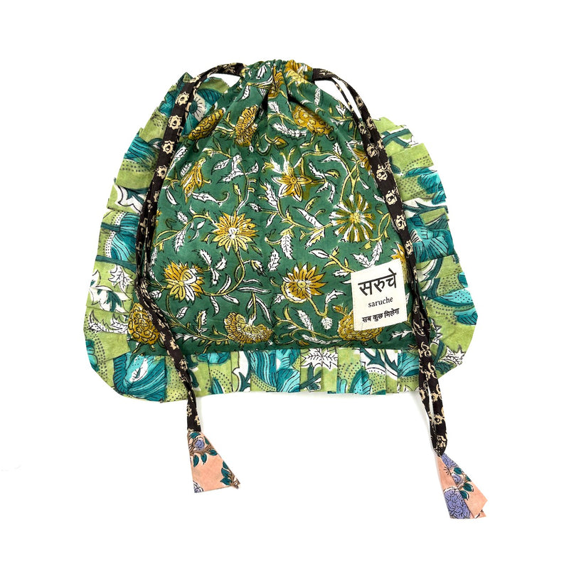 【saruche】ショッパーバッグS - トロピカル・グリーンズ -