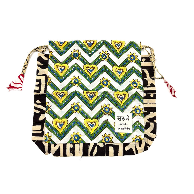 【saruche】ショッパーバッグS - エメラルド・ウェーブ -