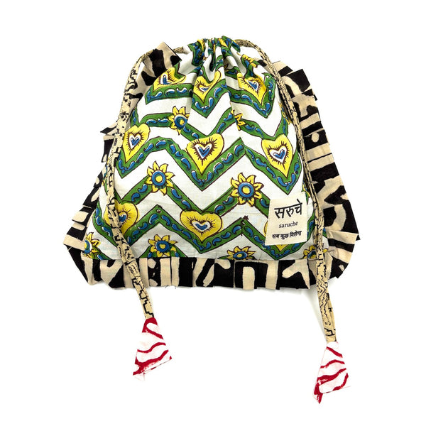 【saruche】ショッパーバッグS - エメラルド・ウェーブ -