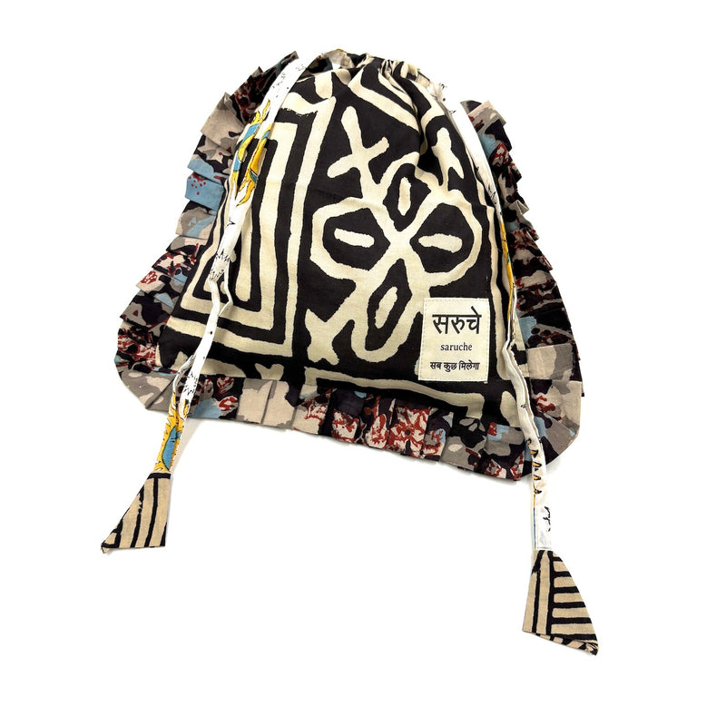 【saruche】ショッパーバッグS - トライバルスクエア -