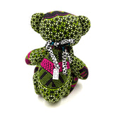 アフリカンプリント・ビッグテディw/ギフトバッグ - リーフシンフォニー -