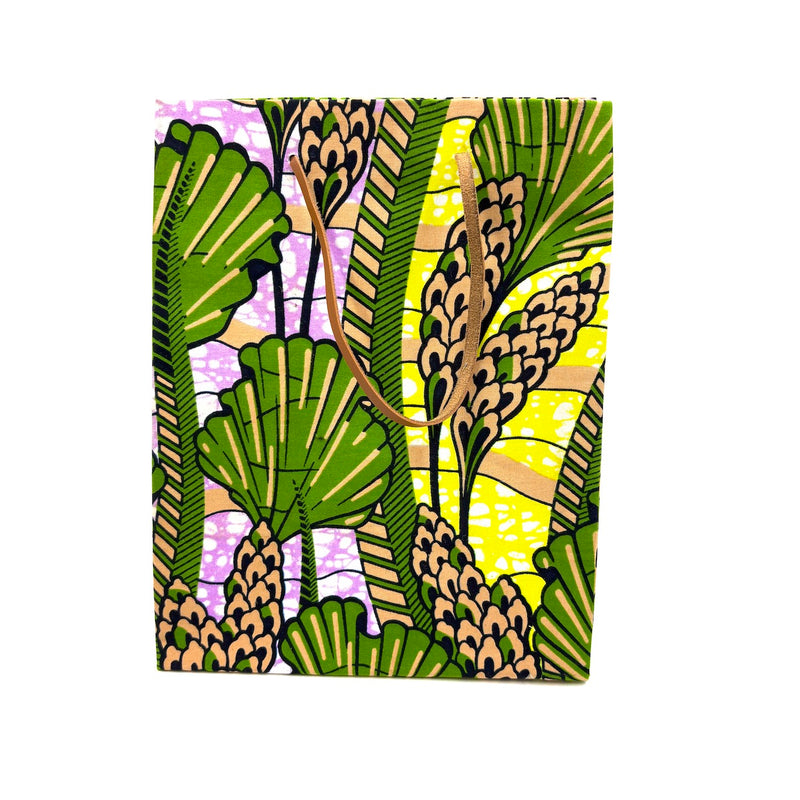 アフリカンプリント・ビッグテディw/ギフトバッグ - リーフシンフォニー -