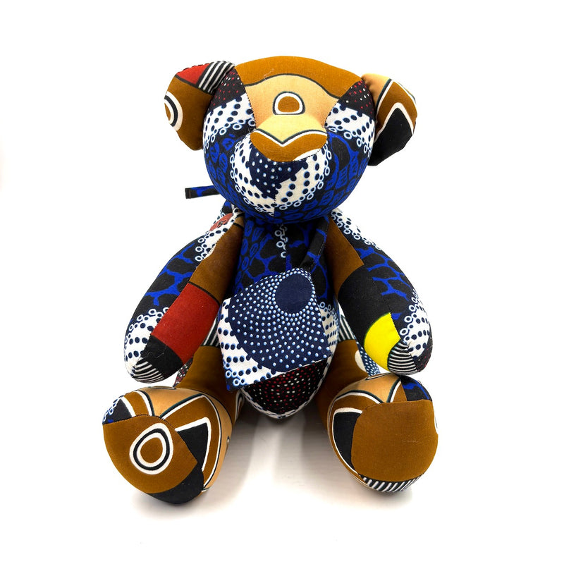 アフリカンプリント・ビッグテディw/ギフトバッグ - サファリスパイラル -