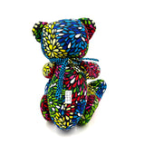 アフリカンプリント・ビッグテディw/ギフトバッグ - ネオンフォレスト -