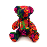 アフリカンプリント・ビッグテディw/ギフトバッグ - フラワーバースト -