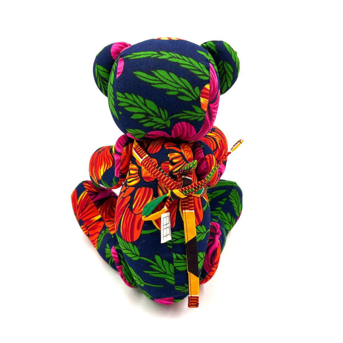 アフリカンプリント・ビッグテディw/ギフトバッグ - フラワーバースト