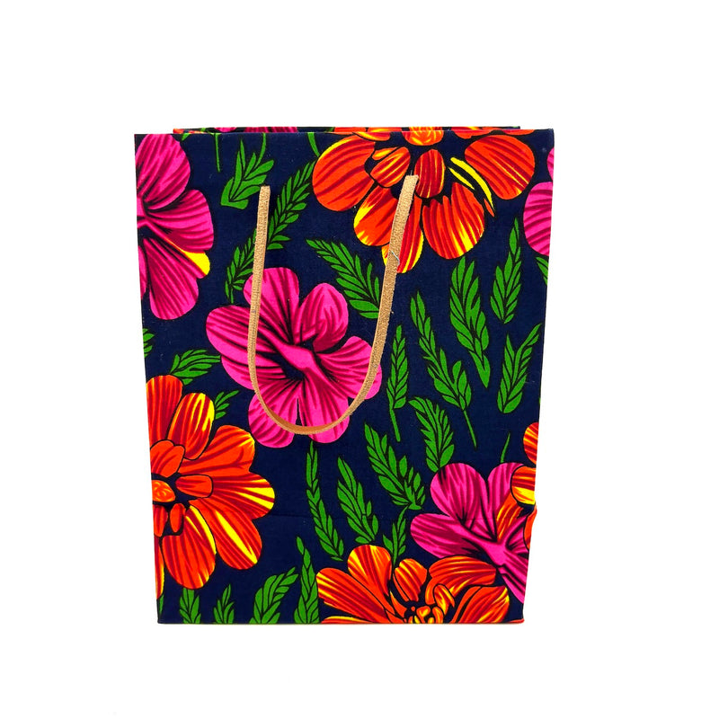 アフリカンプリント・ビッグテディw/ギフトバッグ - フラワーバースト -