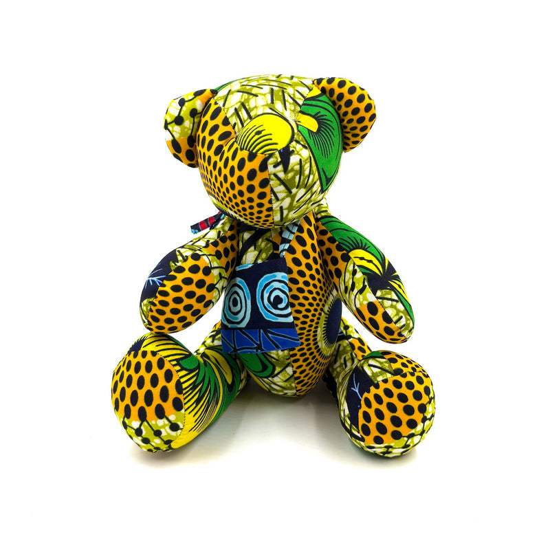 アフリカンプリント・ビッグテディw/ギフトバッグ - ジャングルモザイク -