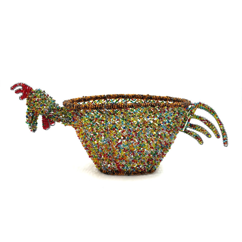 ニワトリ・ビーズ・バスケットS-カラフル-