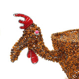 ニワトリ・ビーズ・バスケットL-オレンジ-