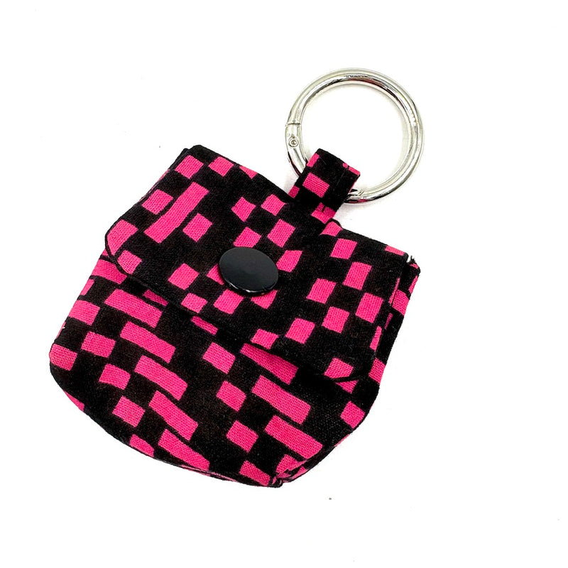 バッグチャーム - ピンク＆ブラック -