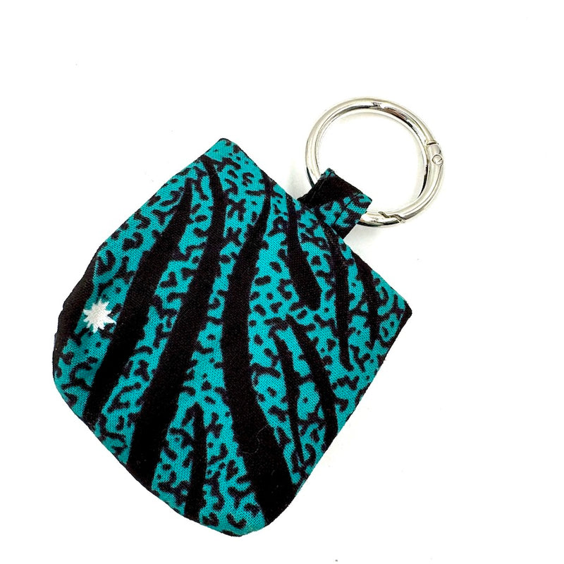 バッグチャーム - ターコイズ＆ブラック -