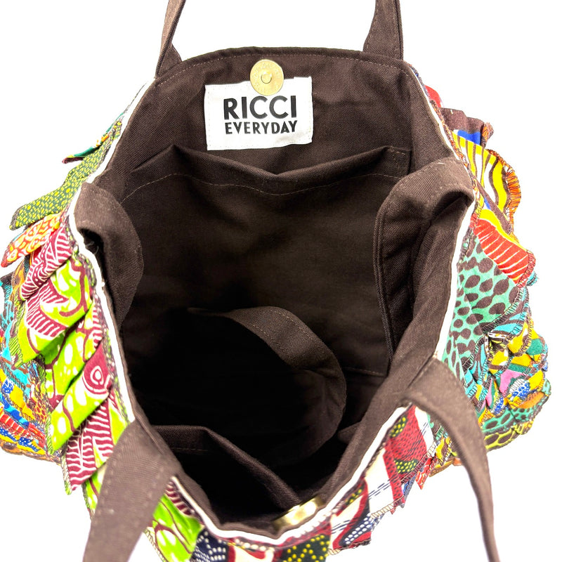 アフリカンプリント・フリル・スクエアバッグ - １ -