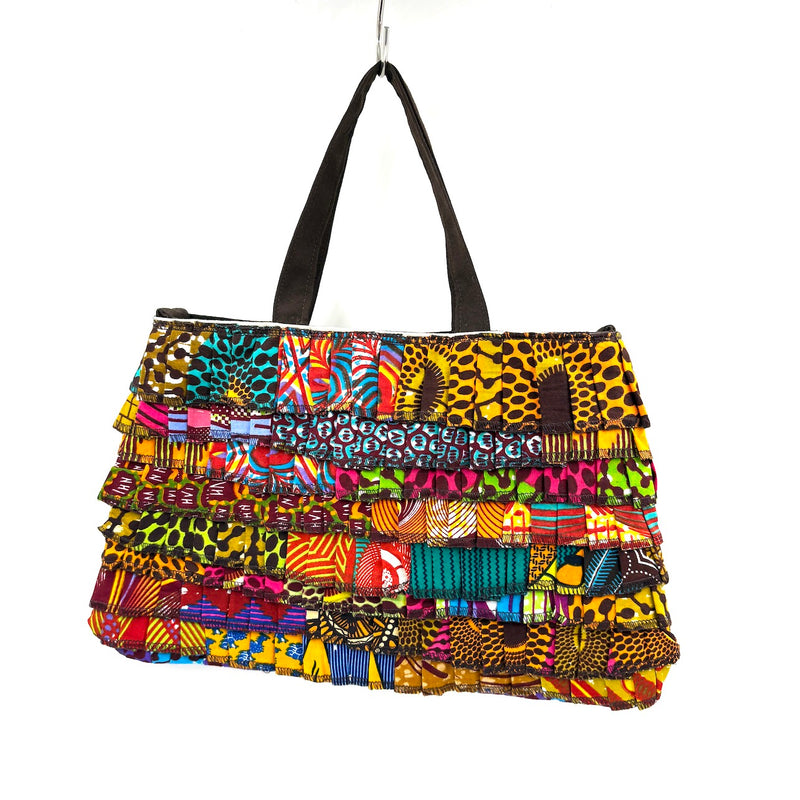 アフリカンプリント・フリル・スクエアバッグ - ２ -