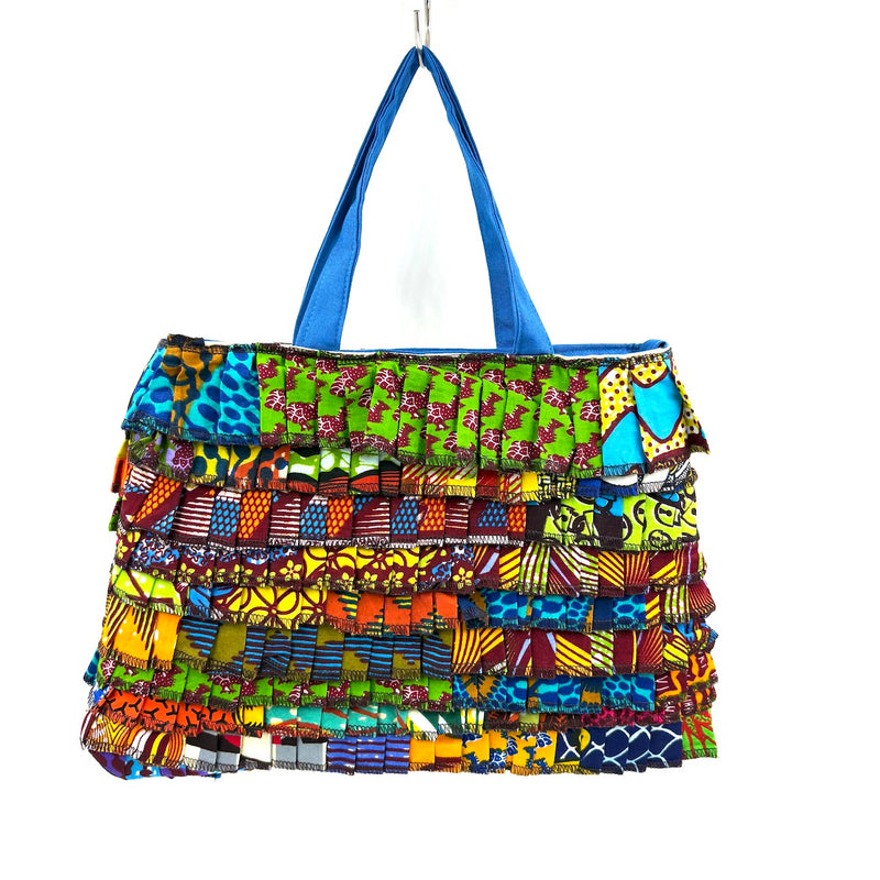 アフリカンプリント・フリル・スクエアバッグ - ３ -