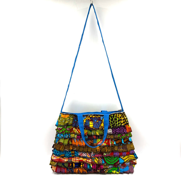 アフリカンプリント・フリル・スクエアバッグ - ３ -