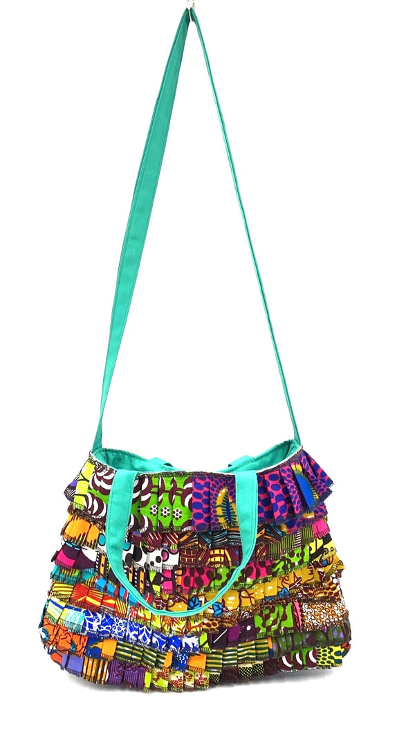 アフリカンプリント・フリル・スクエアバッグ - ６ -