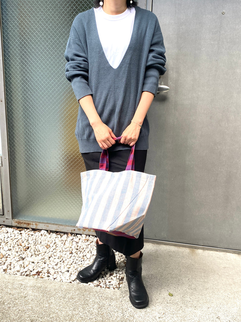 Kikoi Striped bucket tote