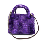 Paper bead colorful bag with strap - Murasaki -