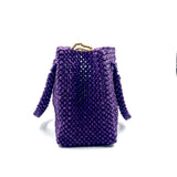 Paper bead colorful bag with strap - Murasaki -