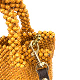 Paper bead colorful bag with strap - Yellow -