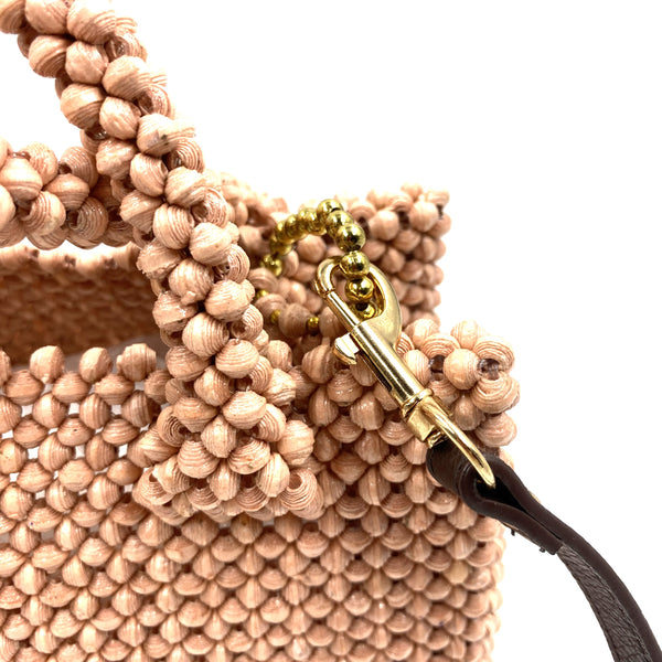 Paper bead colorful bag with strap - Sakura -