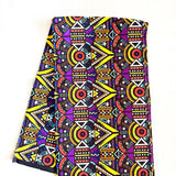 アフリカンプリント生地 - ナイトジャングル・パープル -