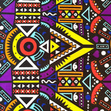 アフリカンプリント生地 - ナイトジャングル・パープル -