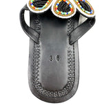 カラフル・ビーズ・サンダル - ノワール・フラワー -