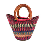 エレファントグラスバスケット S - ピンク＆ホワイト -