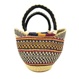 エレファントグラスバスケット S - オレンジ＆ネイビー -