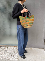 エレファントグラスバスケット S - イエロー&グリーン -