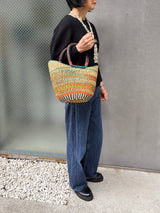 エレファントグラスバスケット S - グリーン&オレンジ -