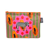 サファリポーチ（フラット）- Papaya Zebra -